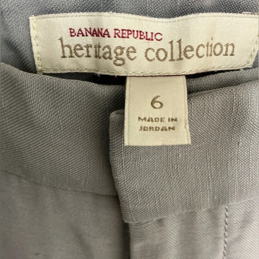Banana Republic Heritage Collection Viscose Linen Wide-Leg Gray Pants Size 6